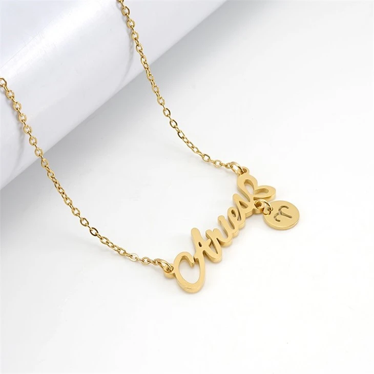 aries word necklace
