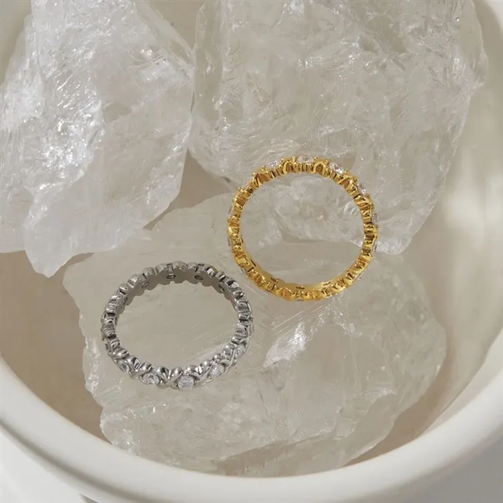 Full Pave CZ Chain Band Ring high quality