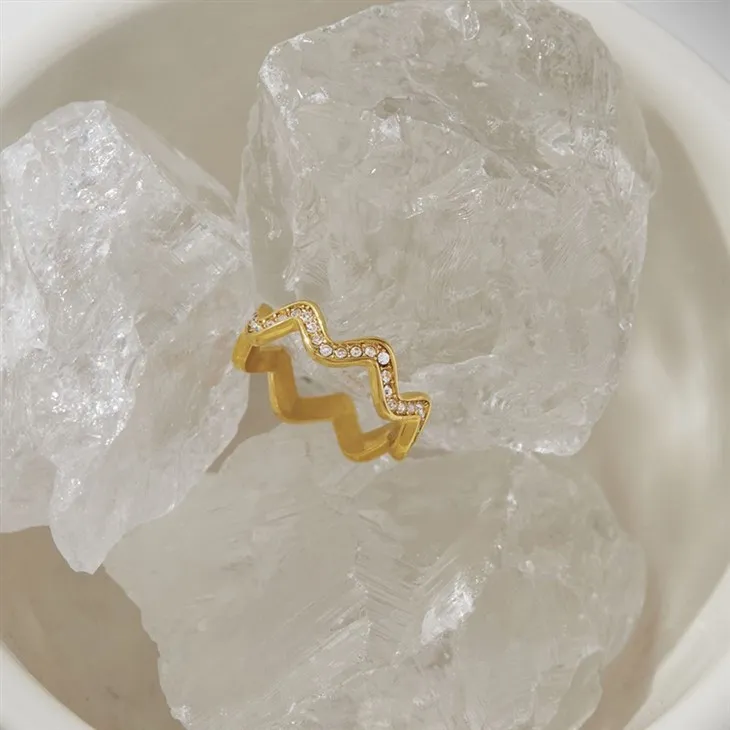 Full Pave CZ Chain Band Ring high quality