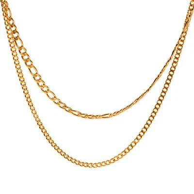 2 Saff Gold Necklace Stainless Steel