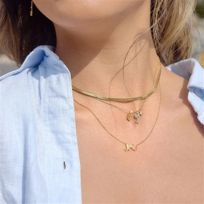 CZ Qalb Lock U Ċavetta CHARM Necklace