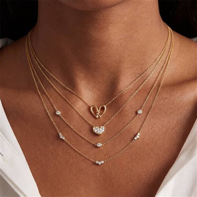 Necklace pendent tal-qalb bl-għoqod