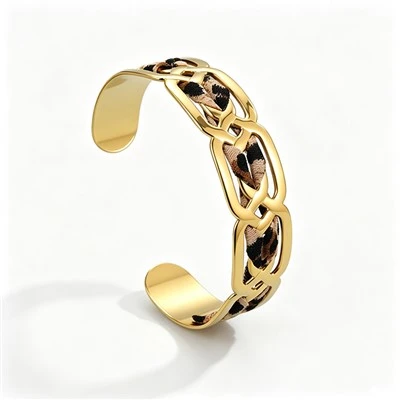 Leopard Xalpa Chain Cuff Bangle