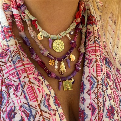 Multi Charm Boho Pendant Necklace