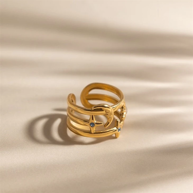 Sun Moon Star Layered Open Ring suppliers