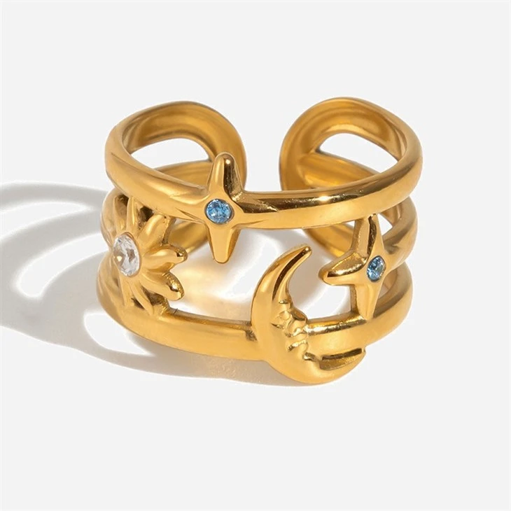 Sun Moon Star Layered Open Ring suppliers