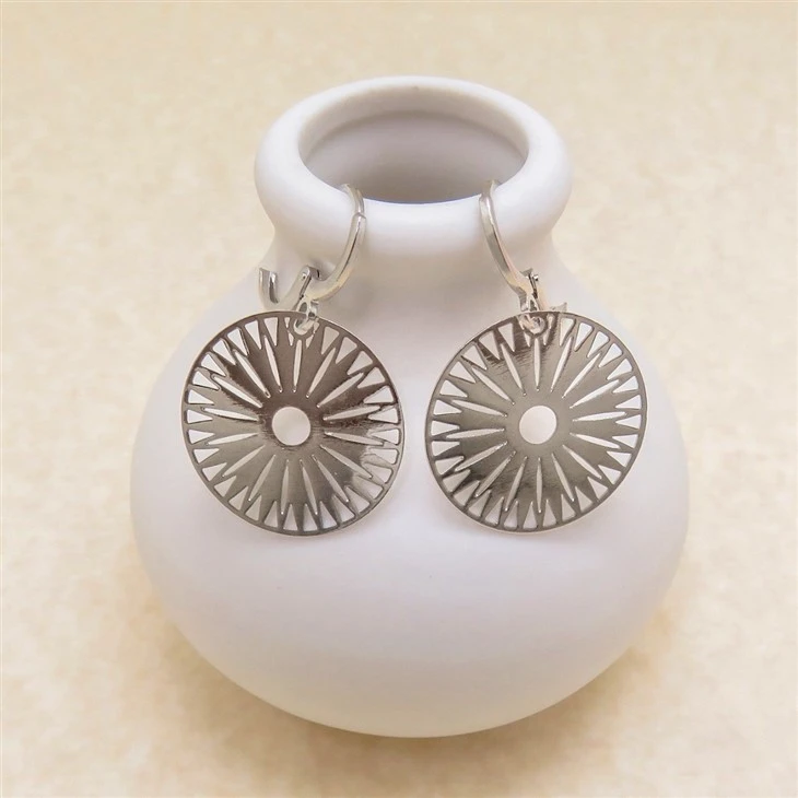 Sunflower Brass Filigree Earrings