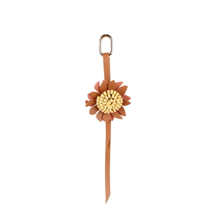 Ħelu Girly CHARM|Keychain tal-ġilda tal-ġirasol Daisy